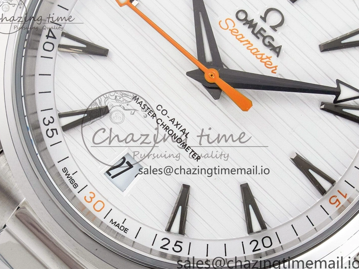 0302 ModernLook Aqua Terra 150M Master Chronometers VSF 1:1 Best Edition White Dial Orange Hand on SS Bracelet A8900 Super Clone 7650